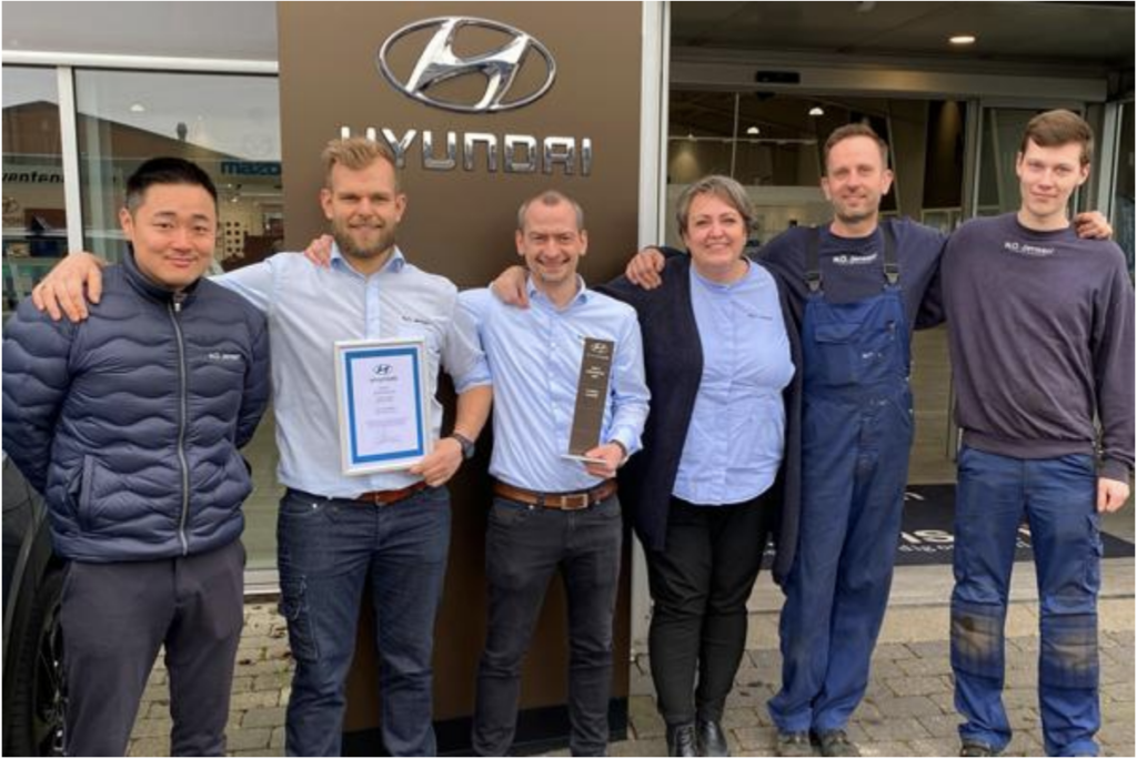 N.O. Jensen er kåret til ‘Årets Hyundai-forhandler 2020'